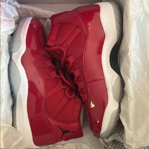 Jordan 11 RETRO Red and White Sneakers